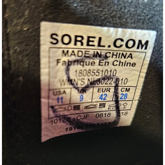 Sorel Harlow Chelsea Boots Womens 11 Black Leather Slip On Elastic side inserts - Picture 14 of 15